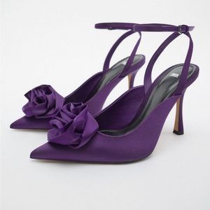 Zara flowered heeled shoes NWT  size 37 6.5